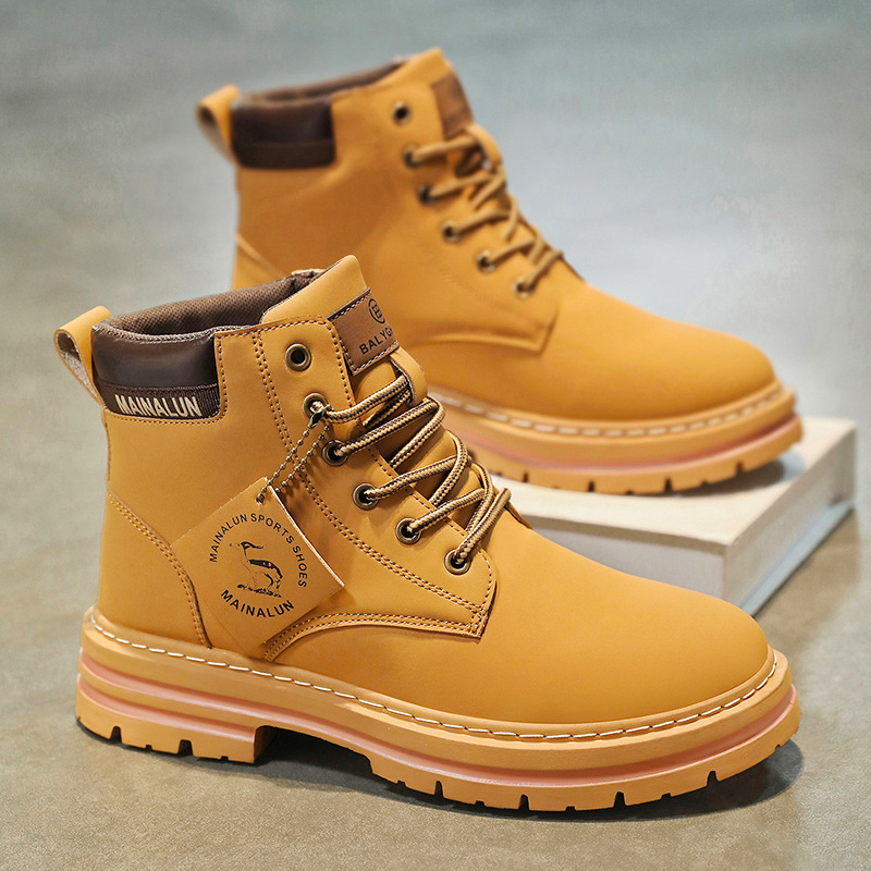 Guipure Lace Panel - Classic Men High Top Boots High