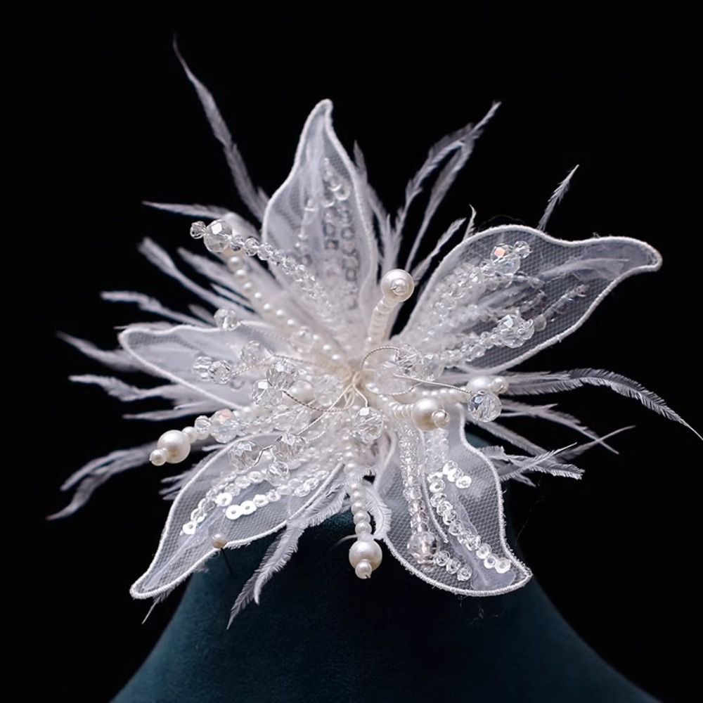 Applique Patch Flower - Feather Pearl 3D Organza Flower Patch