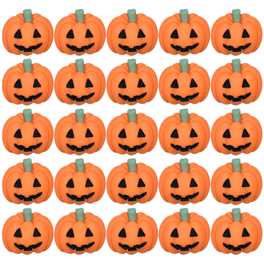 Embellishment Crafts - 50Pcs Mini Resin Pumpkin Charms Tiny