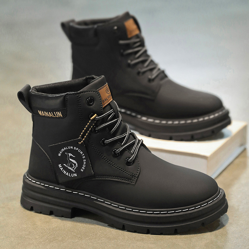 Classic Men High Top Boots Hig - Guipure Lace Panel ulasan dan harga