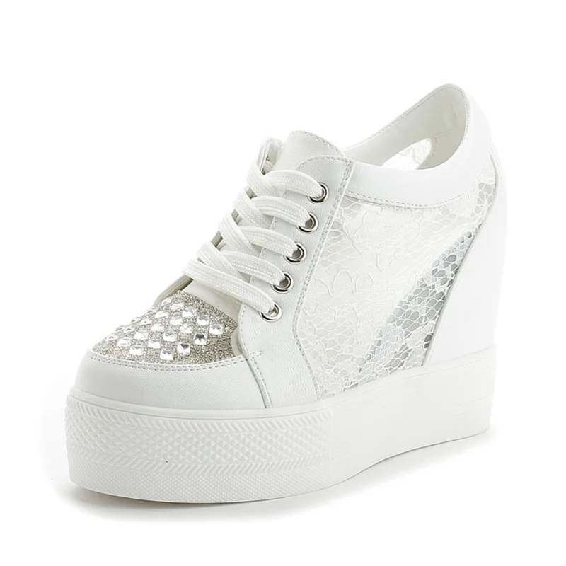 Fashion Sneakers Women Platfor - Crystal Mesh Fabric ulasan dan harga