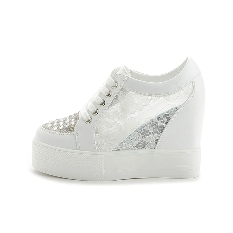 Fashion Sneakers Women Platfor - Crystal Mesh Fabric ulasan dan harga