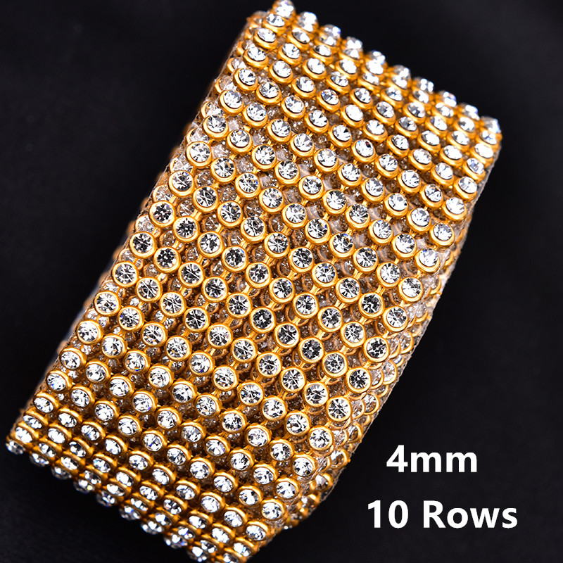 4mm 2/5/10 Rows Crystal Clear  - Hotfix Rhinestone Sheet ulasan dan harga