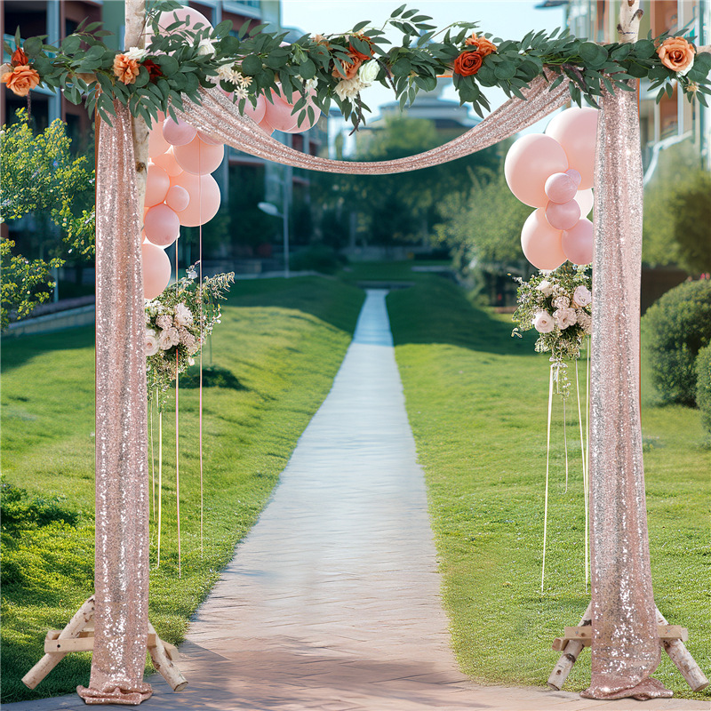 Wedding Arch Draping Fabric, 1 - Sequin Fabric Panel ulasan dan harga
