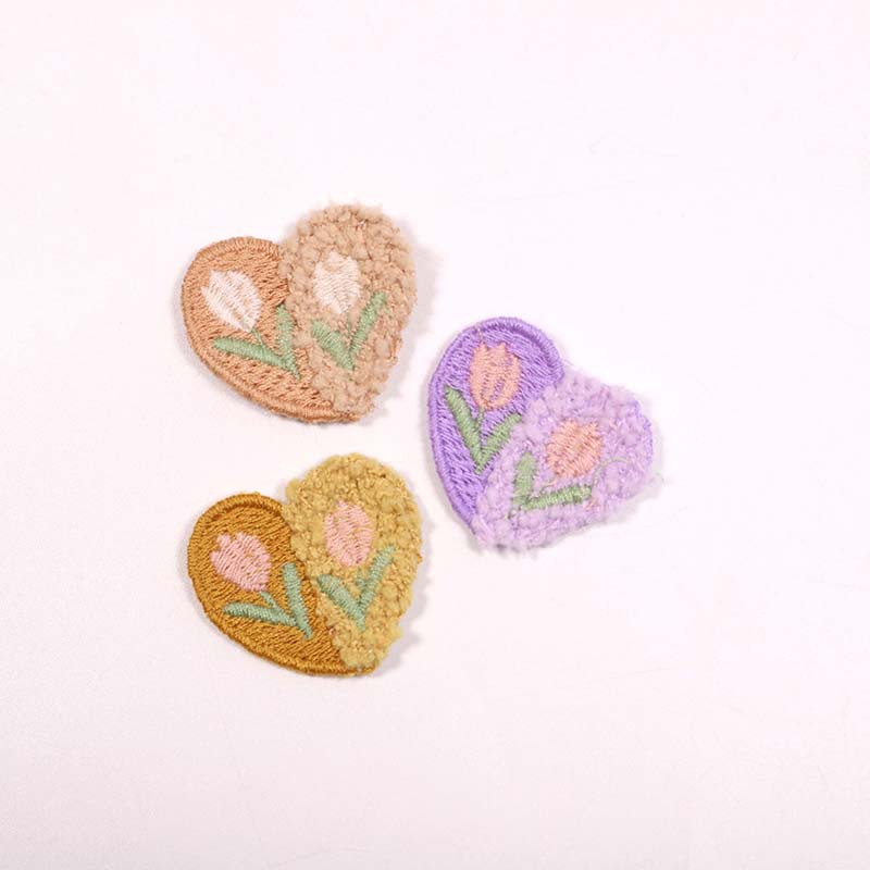 10PCS Wool Plush Love Flower A - Applique Patch Flower ulasan dan harga