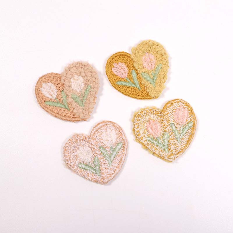 10PCS Wool Plush Love Flower A - Applique Patch Flower ulasan dan harga