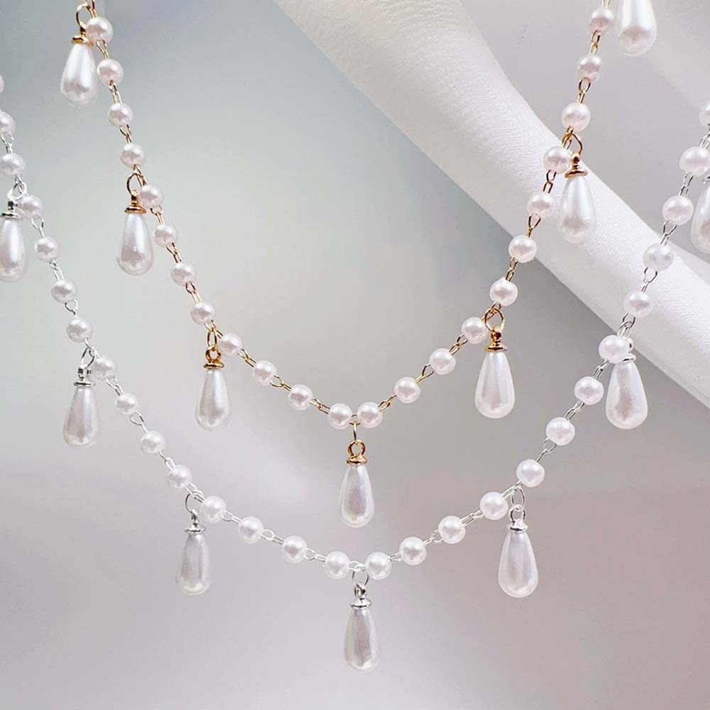 0.5M 1M Imitation Pearl Waterd - Pearl Trim Chain ulasan dan harga