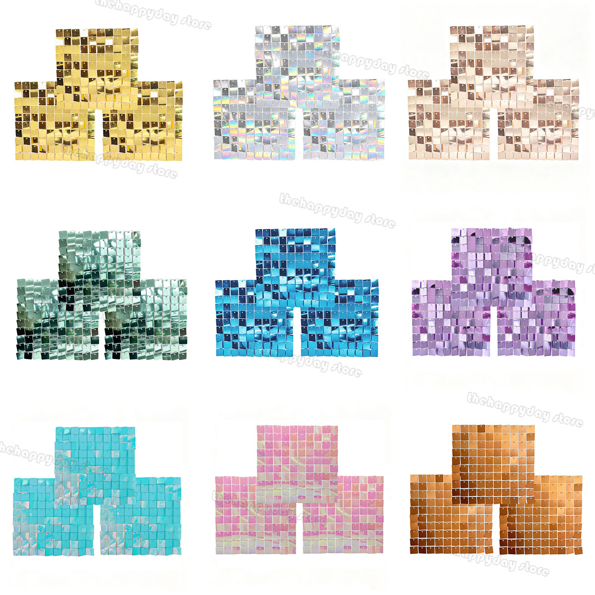 18-3Pcs Shimmer Wall Backdrop  - Sequin Fabric Panel ulasan dan harga