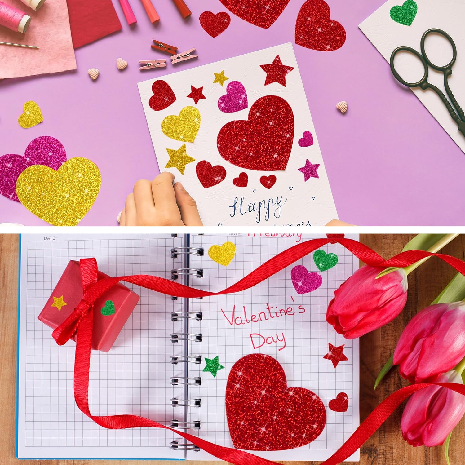 625Pcs Glitter Heart Foam Stic - Glitter Vinyl Roll ulasan dan harga