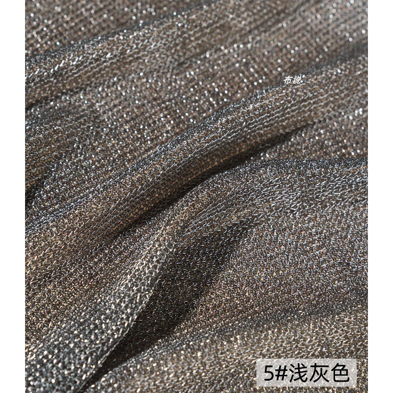 Light Gray Metallic Thread Fab - Crystal Mesh Fabric ulasan dan harga