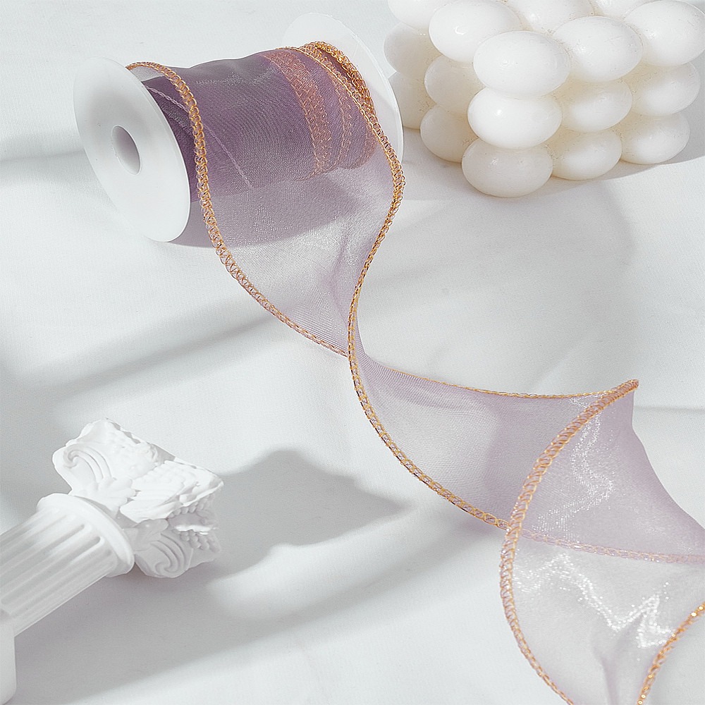 5 Yards Polyester Organza Ribb - Organza Ribbon Spool ulasan dan harga
