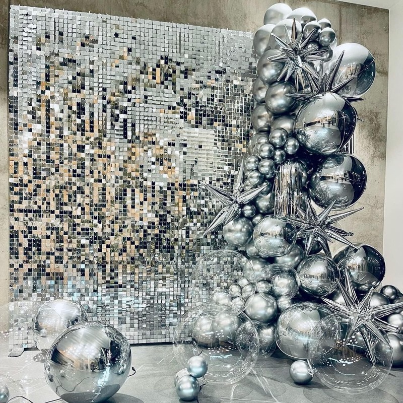12/16/18/24PCS Shimmer Wall Ba - Sequin Fabric Panel ulasan dan harga