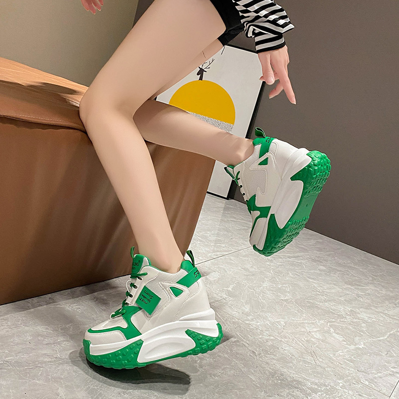 9.5CM Women High Platform Snea - Guipure Lace Panel ulasan dan harga