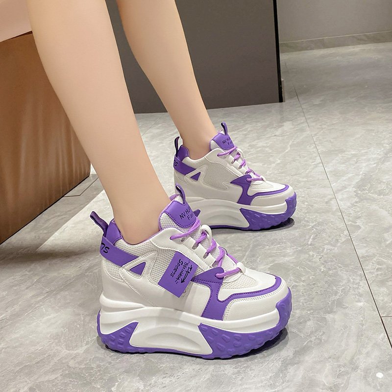 9.5CM Women High Platform Snea - Guipure Lace Panel ulasan dan harga