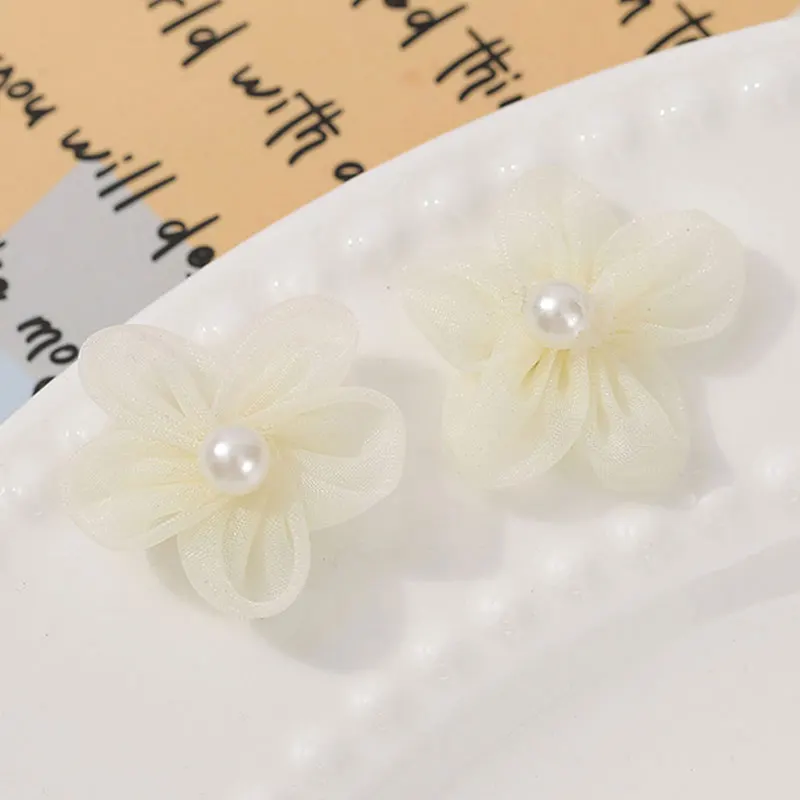 100PCS Pearl Yarn Flower Appli - Applique Patch Flower ulasan dan harga