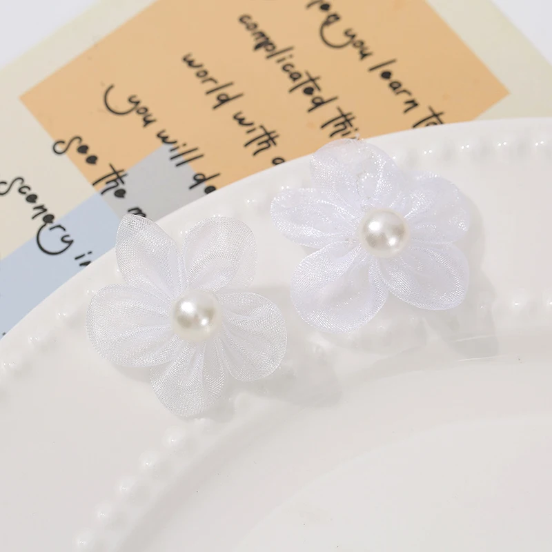 100PCS Pearl Yarn Flower Appli - Applique Patch Flower ulasan dan harga