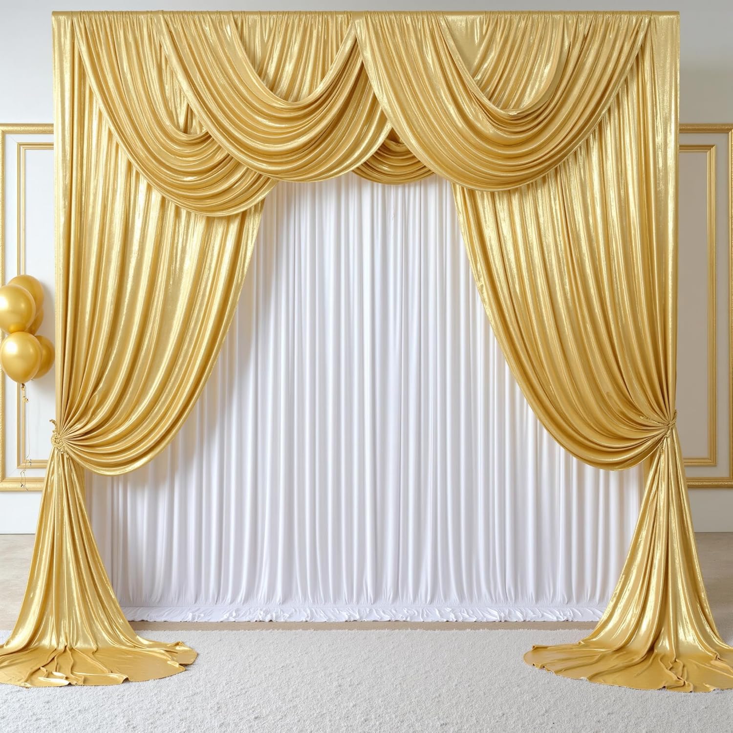 2.3x7FT Wrinkle Free Glitter 1 - Sequin Fabric Panel ulasan dan harga