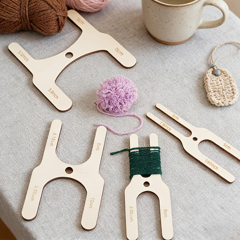 4pcs Wooden Pom-Pom Maker Set  - Pom Pom Maker Tool ulasan dan harga