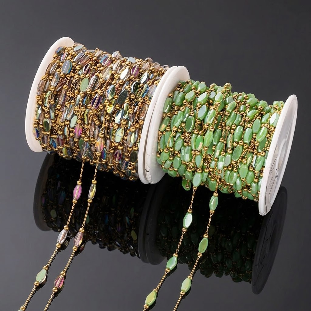1Meter Stainless Steel Gold Be - Pearl Trim Chain ulasan dan harga