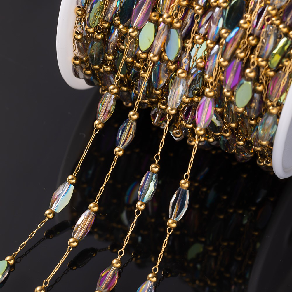 1Meter Stainless Steel Gold Be - Pearl Trim Chain ulasan dan harga