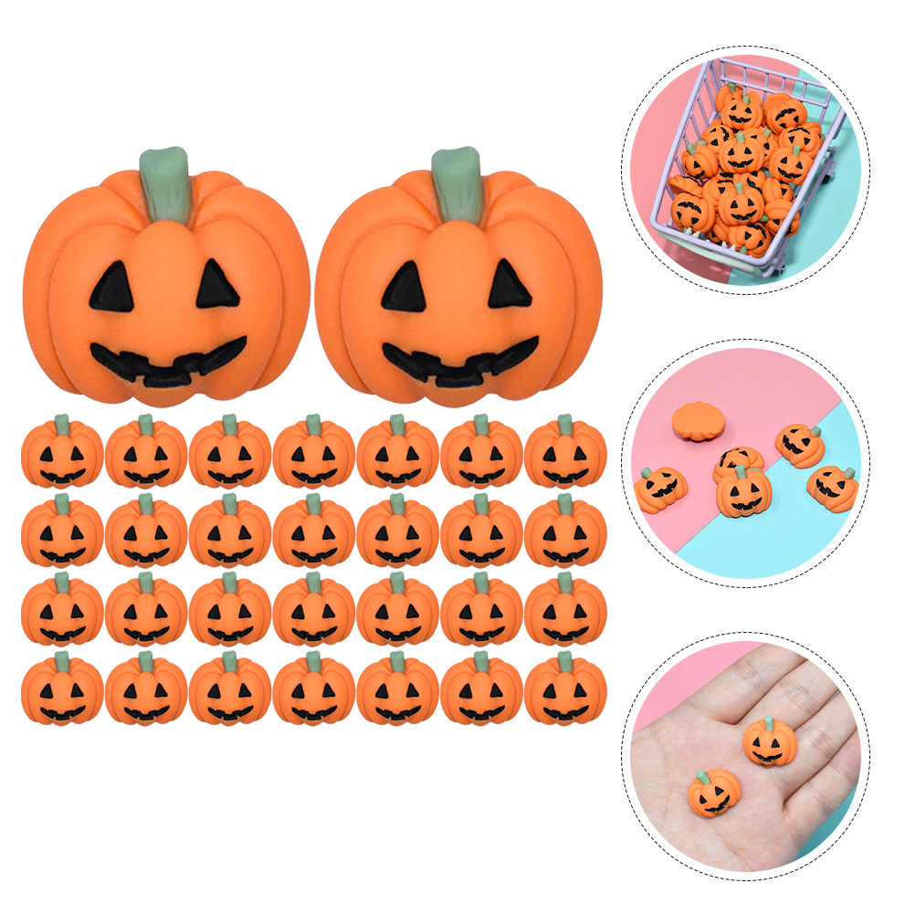 50Pcs Mini Resin Pumpkin Charm - Embellishment Crafts ulasan dan harga
