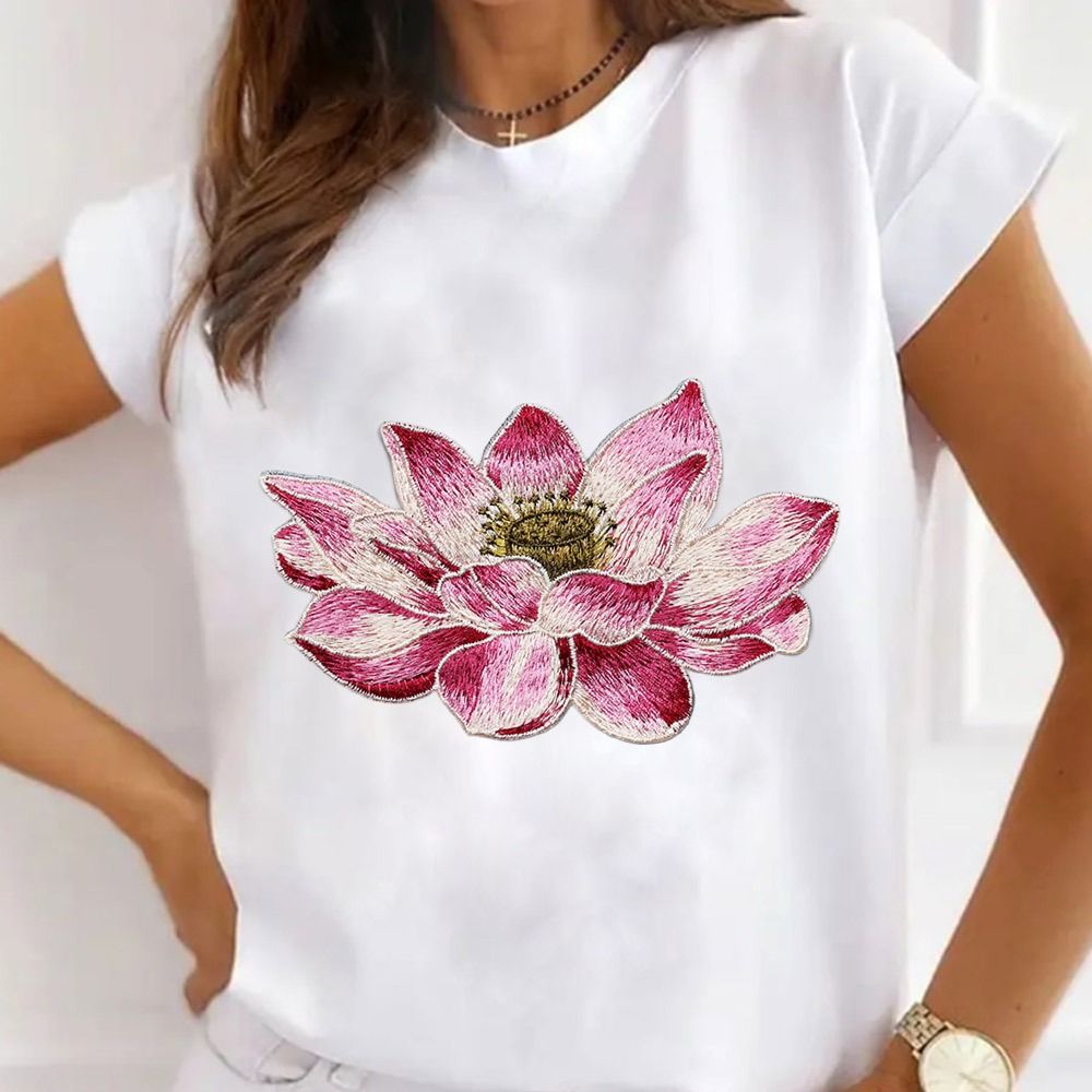 Soft Lotus Flower Patch Embroi - Applique Patch Flower ulasan dan harga