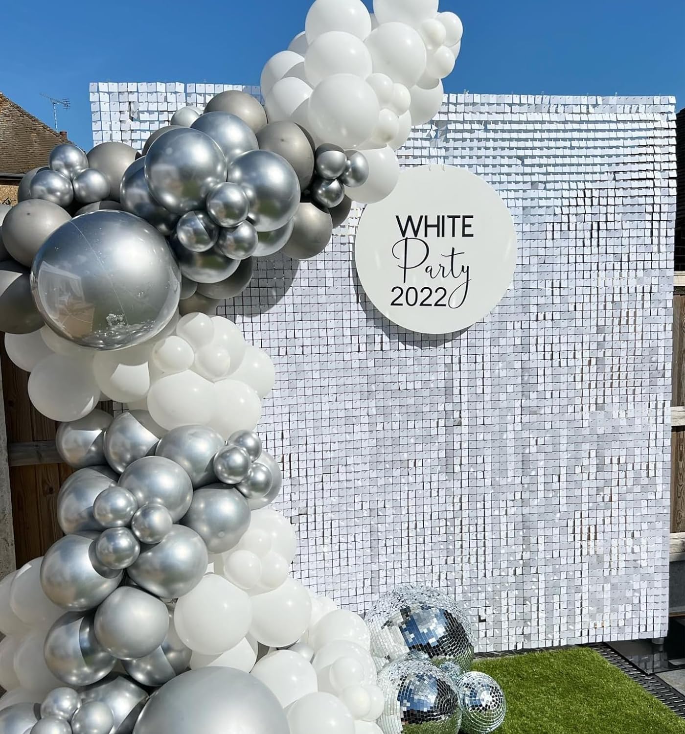 9/12/16/18pcs White Sequin Shi - Sequin Fabric Panel ulasan dan harga