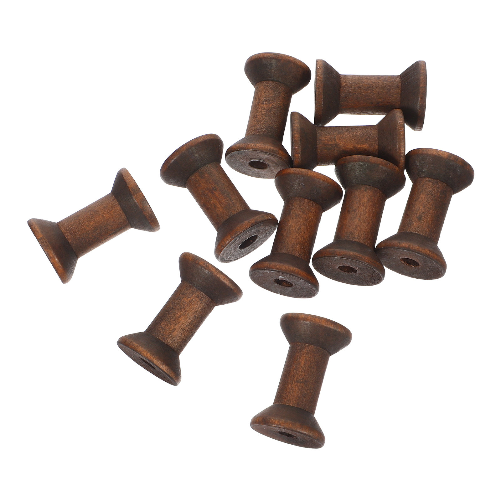 10Pcs Natural Wood Spools Vint - Organza Ribbon Spool ulasan dan harga
