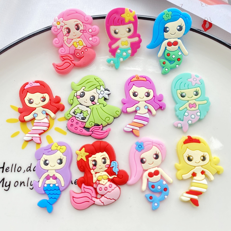 10pcs New Cute Cartoon Mermaid - Embellishment Glue Craft ulasan dan harga