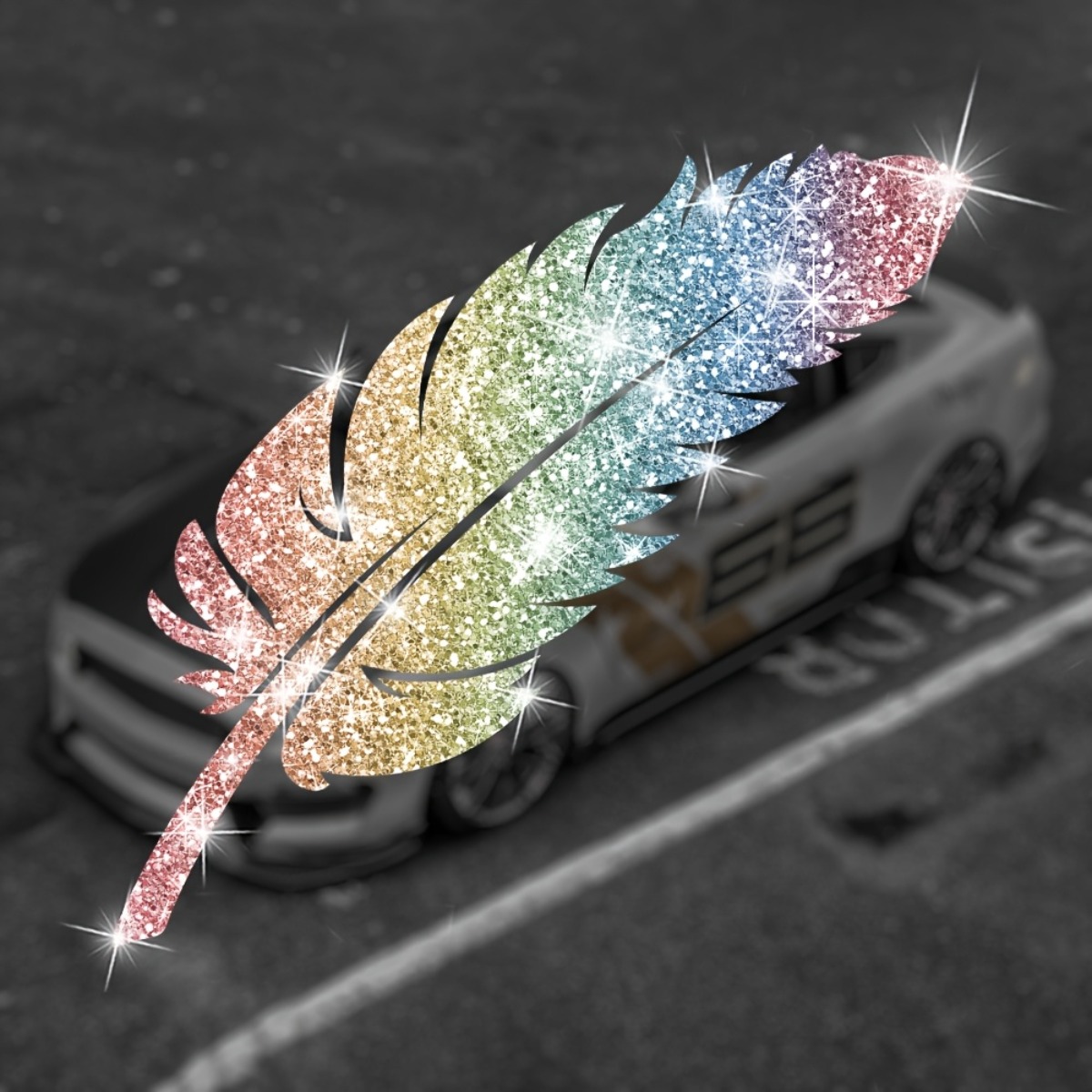 2PCS Glitter Feather Motorcycl - Glitter Vinyl Roll ulasan dan harga