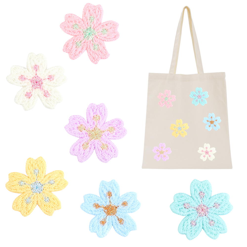 20pcs/lot Colorful 2.4cm Embro - Applique Patch Flower ulasan dan harga